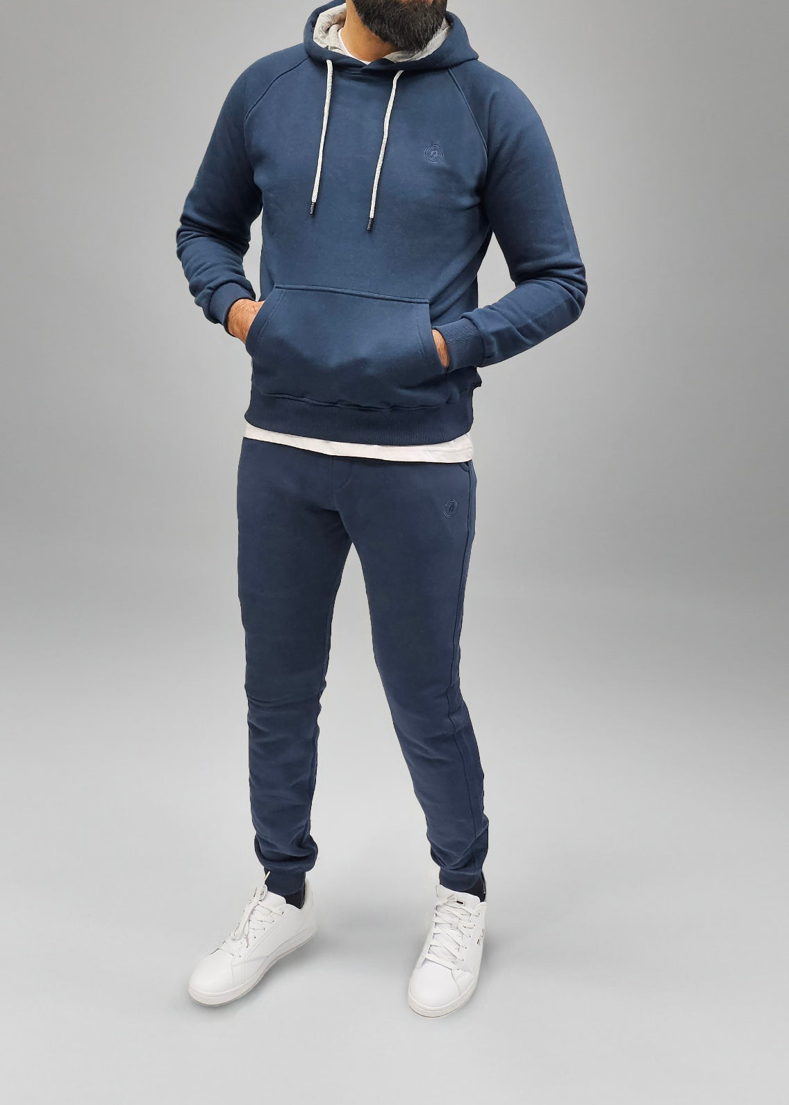 OL Drawstring Pure Cotton Fleece Lined Joggers Navy