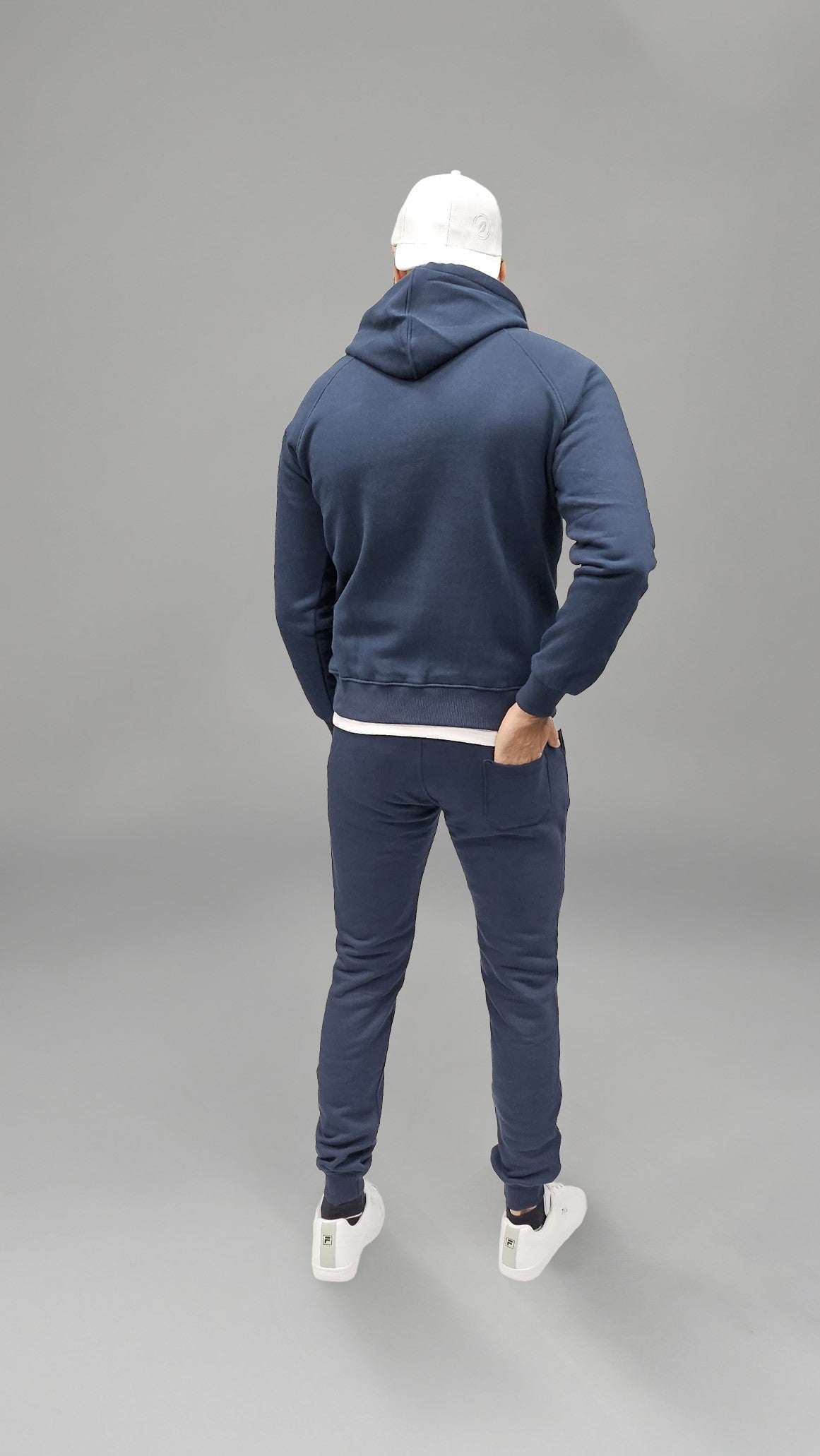 OL Drawstring Pure Cotton Fleece Lined Joggers Navy