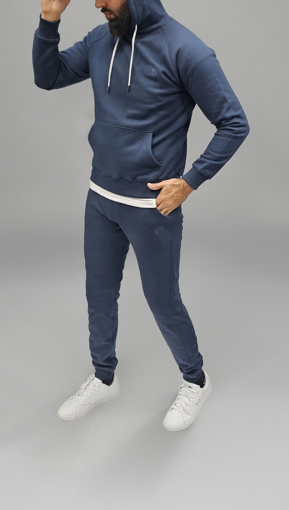OL Pure Cotton Fleece Lined Navy Hoodie