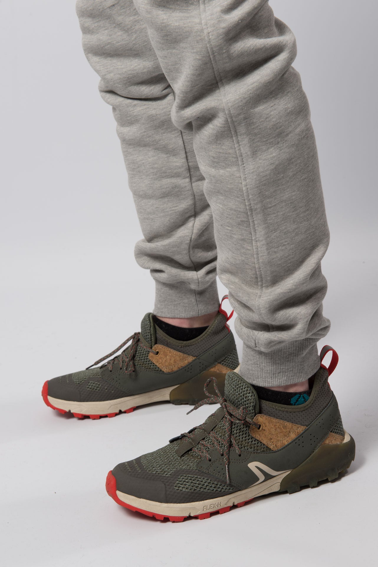 OL Drawstring Pure Cotton Fleece Lined Joggers Grey
