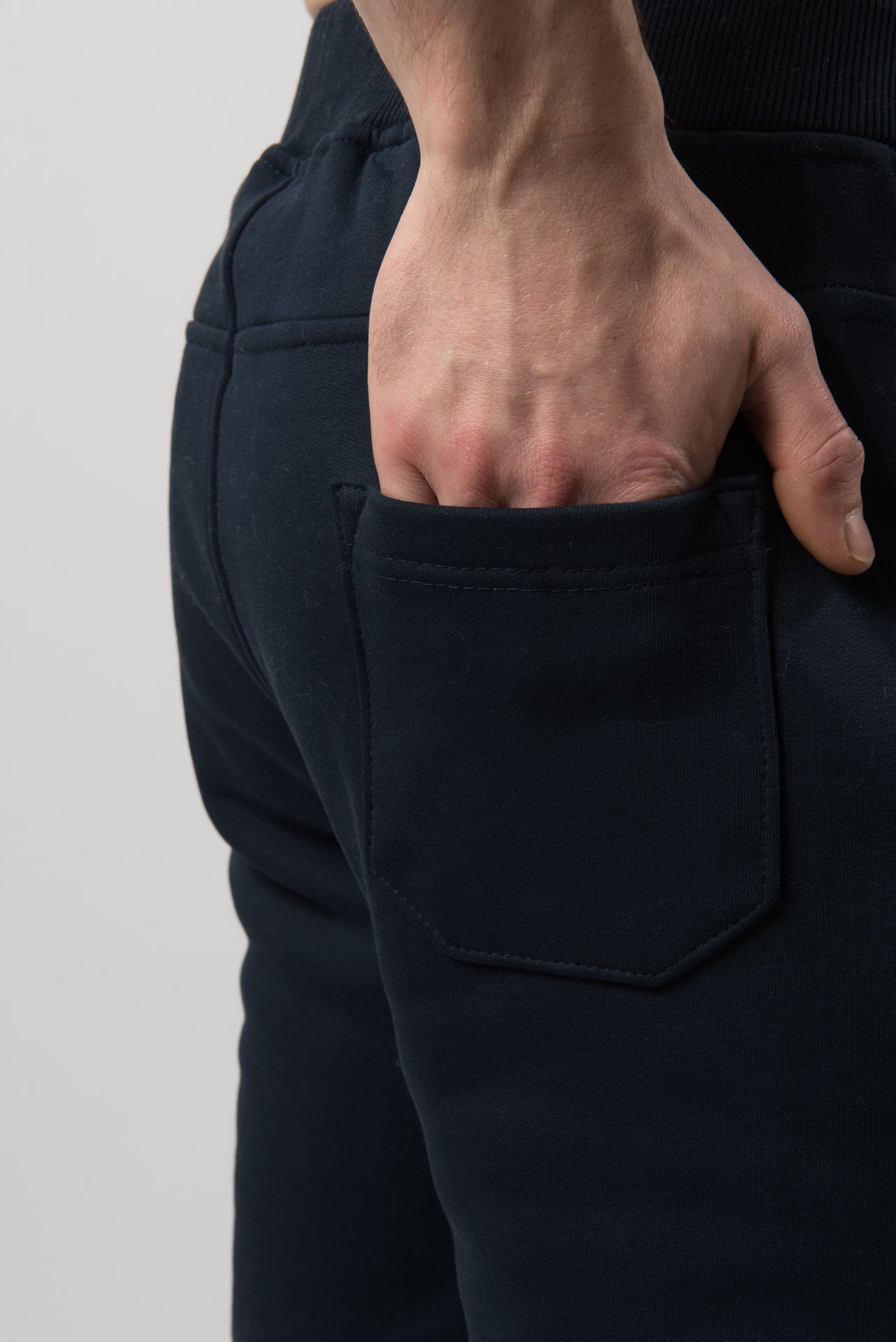 OL Drawstring Pure Cotton Fleece Lined Joggers Navy
