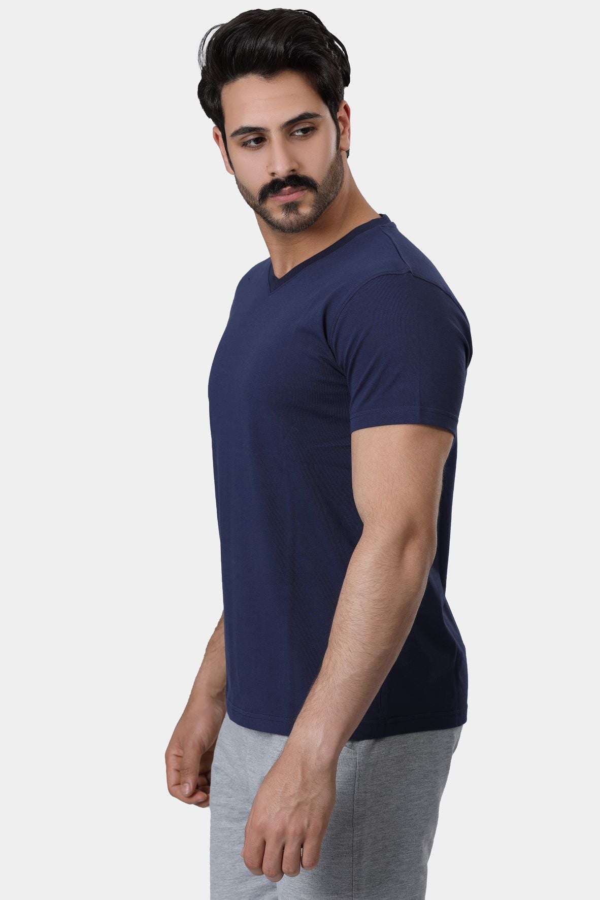Pure Cotton V Neck T-Shirt