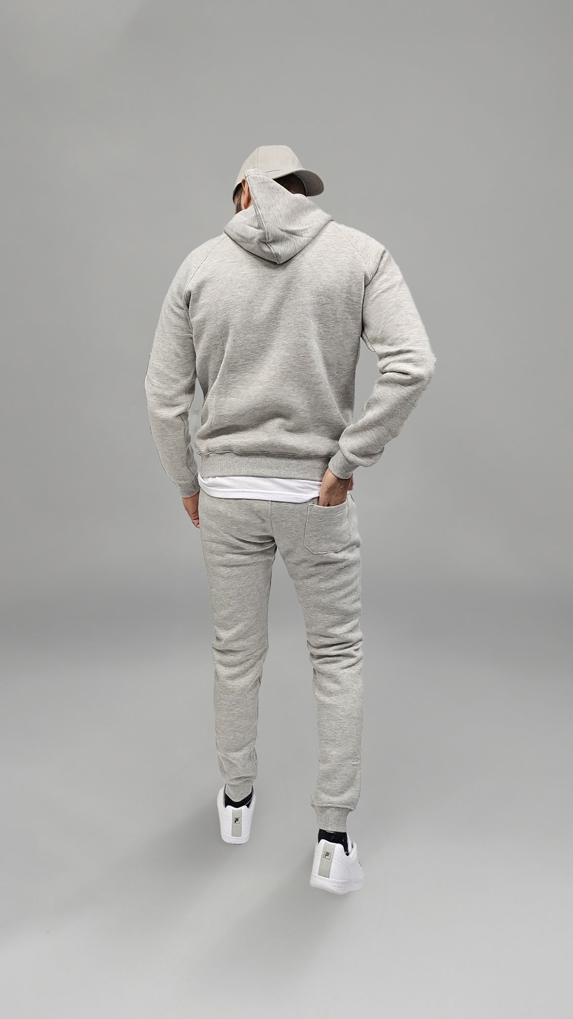 OL Drawstring Pure Cotton Fleece Lined Joggers Grey