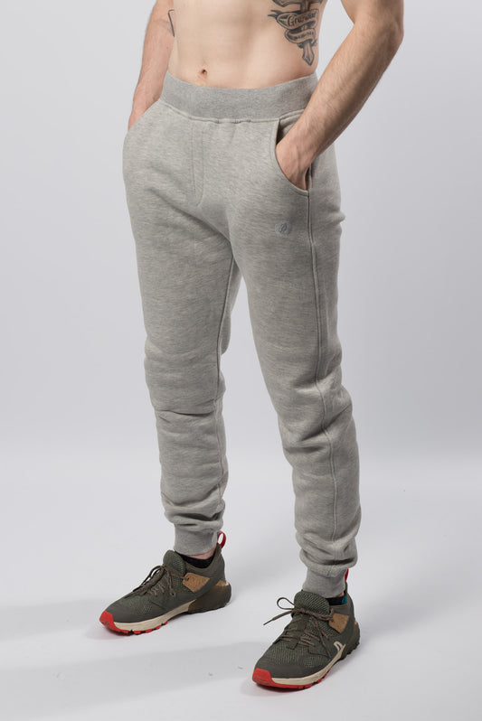 OL Drawstring Pure Cotton Fleece Lined Joggers Grey