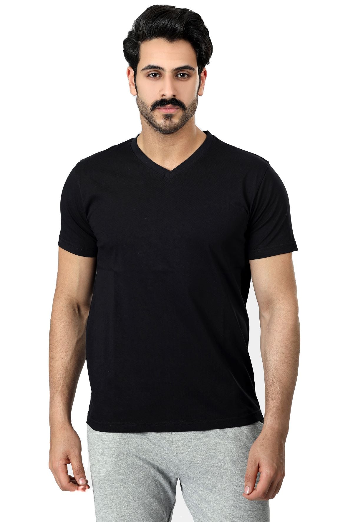 Pure Cotton V Neck T-Shirt