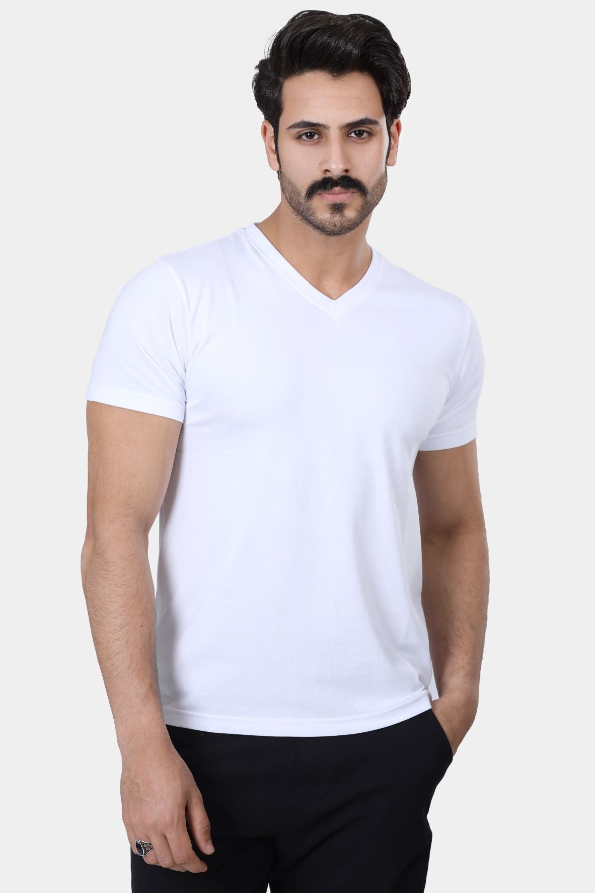 Pure Cotton V Neck T-Shirt